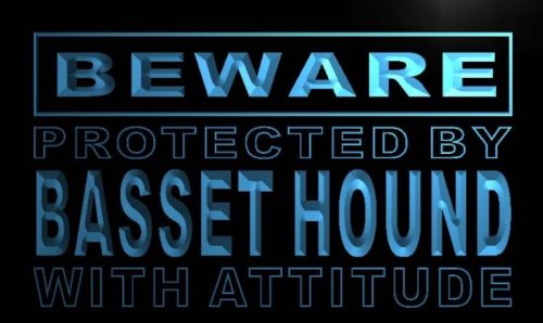 Beware Basset Hound Neon Light Sign